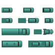Top view different automobiles