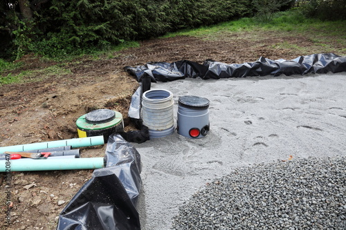 Photo: Installing Sand Filter Bed For Domestic Sewage Installing Sand Filter Bed For Domestic Sewage
