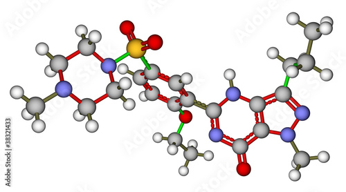 Illustration: Viagra (sildenafil) molecular structure Viagra (sildenafil) molecular structure