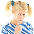 Woman with a funny look on her face smiles