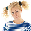 Woman with a funny look on her face smiles
