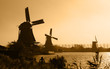 Duch windmills silhouettes
