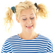 Woman with a funny look on her face smiles
