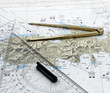 Italy, Elba Island nautical map and compass