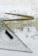 Italy, Elba Island nautical map and compass