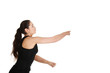Side view of young woman with fists up Side view of young woman with fists up