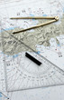 Italy, Elba Island nautical map and compass
