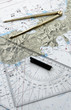Italy, Elba Island nautical map and compass