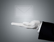 You've got mail. Elegant human hand serving mail icon