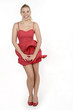 A beautiful woman is happy with her summer dress A beautiful woman is happy with her summer dress
