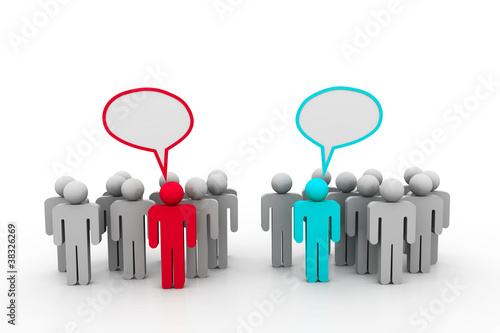 Illustration: Social networking people with speech bubbles Social networking people with speech bubbles
