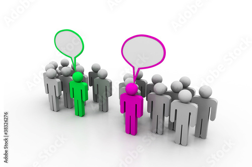 Illustration: Social networking people with speech bubbles Social networking people with speech bubbles