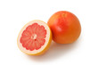 isolated grapefruit on white background, half and whole