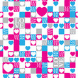 LOVE and heart modern pattern
