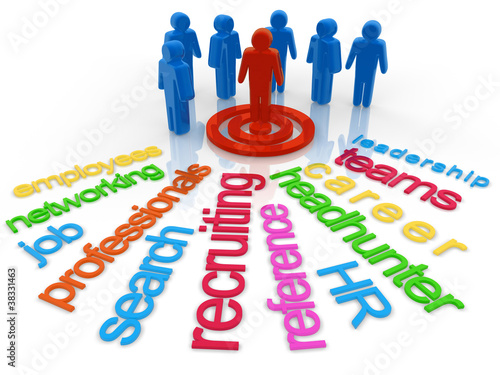 Photo: rendered concept of a recruitment word cloud rendered concept of a recruitment word cloud