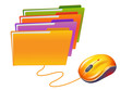 computer mouse and folders