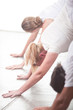 Stretching exercises at the gym