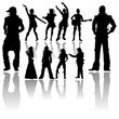Dancing and Singing People's Silhouettes