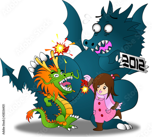 Vector: Chinese new year vs. Zodiac year 2012 !! Chinese new year vs. Zodiac year 2012 !!