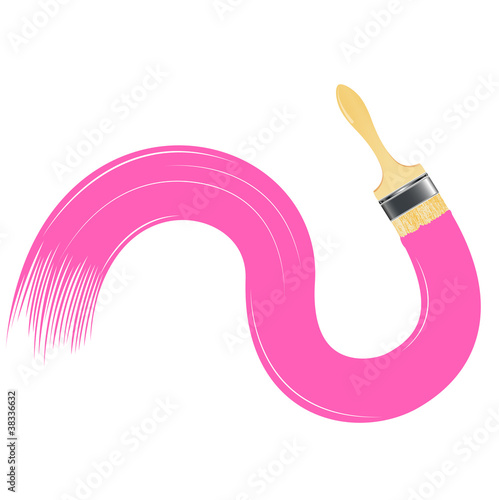 Vector: Pink Paint Stroke with Brush Pink Paint Stroke with Brush