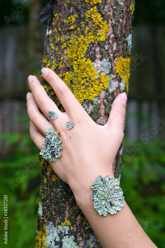Photo: lichen on the hand lichen on the hand