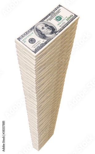 Photo: Column of U.S. dollars.. Column of U.S. dollars..