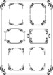 Set of seven retro floral black frames