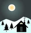 Winter Night in Cabin