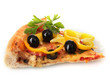 delicious slice of pizza isolated on white