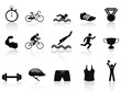 triathlon sport icon set