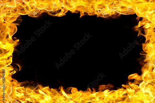 Photo: fire border with flames fire border with flames