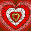 Ornament of hearts. Hot gamma