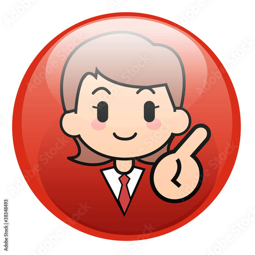 Illustration: Button-Woman-Forefinger Button-Woman-Forefinger