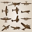 High resolution conceptual vintage planes set