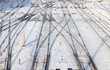 Photo: Background of train tracks in winter Background of train tracks in winter