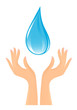 Water-drop and hands