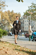 businesswoman walking on street