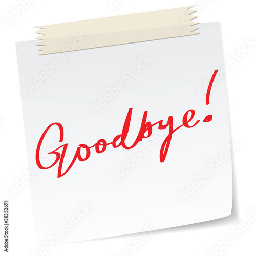 Vector: goodbye note goodbye note