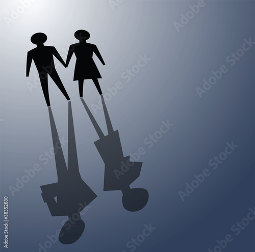 Vector: broken relationsip, divorce concepts broken relationsip, divorce concepts