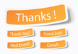 Thank you notes as stickers
