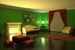 Illustration: Classic Living Room at Night Classic Living Room at Night