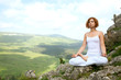 woman training yoga