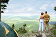 young couple on nature