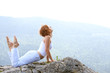 woman training yoga