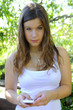 Photo: teenage girl with mobile cell phone outdoor teenage girl with mobile cell phone outdoor