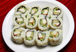 plate of sushi rolls