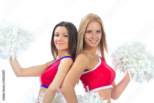 Photo: Two beautiful dancer girls from cheerleading team Two beautiful dancer girls from cheerleading team