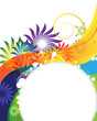 Funny rainbow flower background Funny rainbow flower background