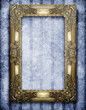 Illustration: Golden frame on grunge background Golden frame on grunge background