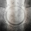 Silver metal plate with classic ornament